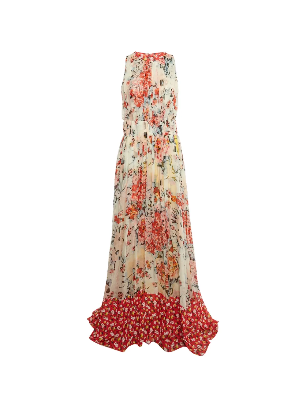 Carolina Herrera Vintage Abito lungo a fiori - Toni neutri