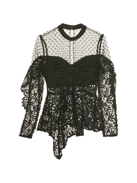 Self-Portrait lace tulle blouse