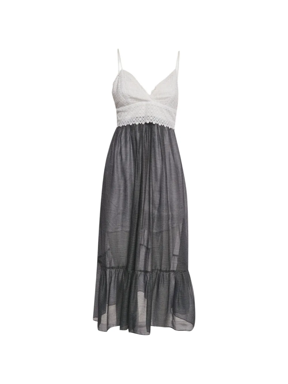 SANDRO crepe lace dress - Nero