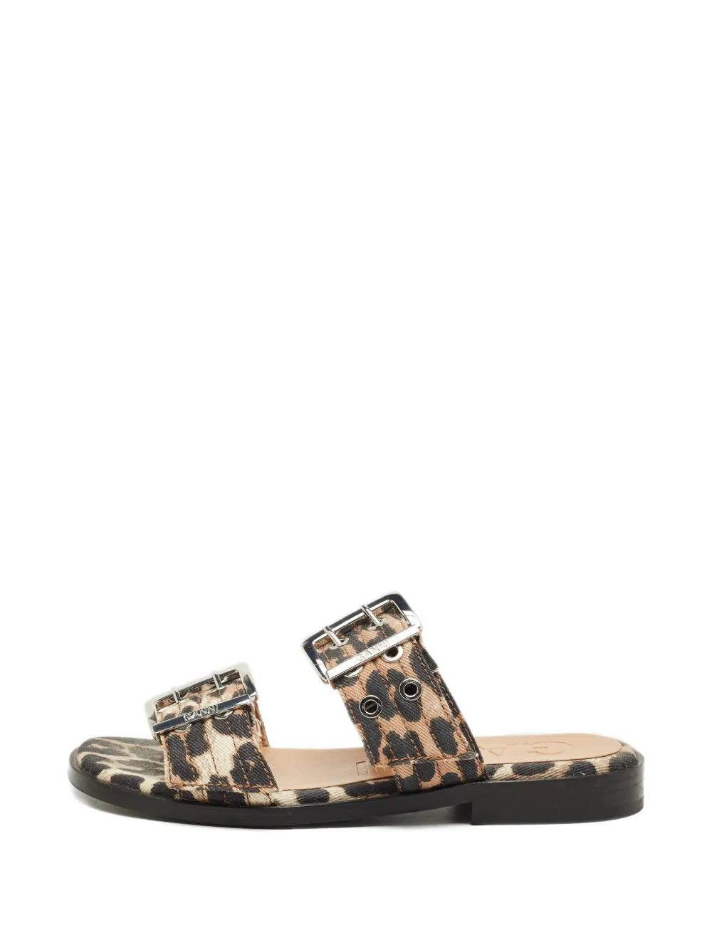 GANNI leopard-print flat sandals - Toni neutri