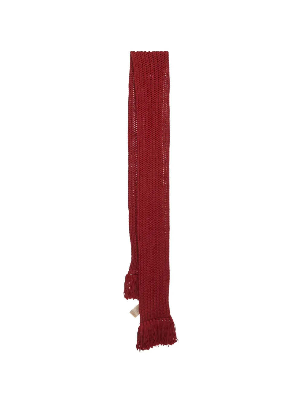 Gucci Pre-Owned ribbed fringed scarf - Rosso