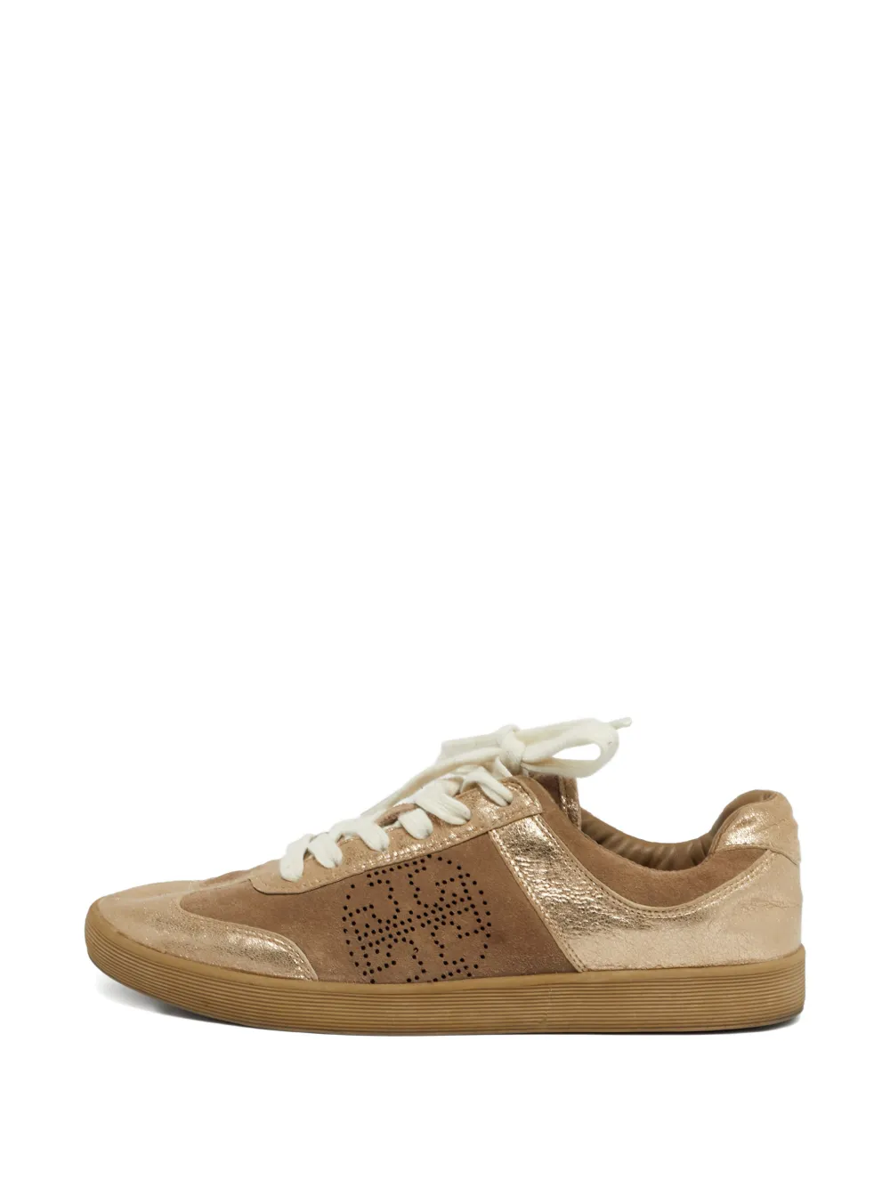 Tory Burch perforated-logo sneakers - Braun