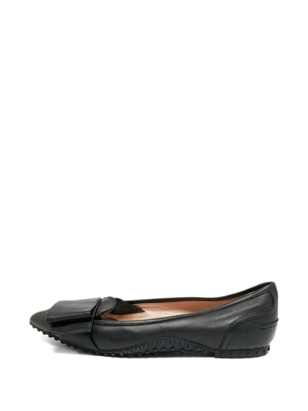 Tod's Vintage pointed-toe leather ballet flats - Nero