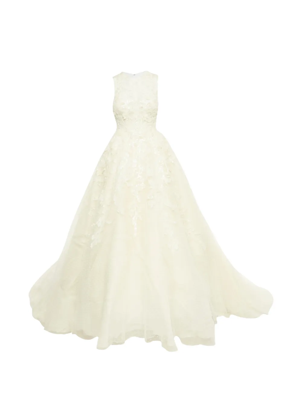 Elie Saab Abito lungo con ricamo a fiori - Toni neutri