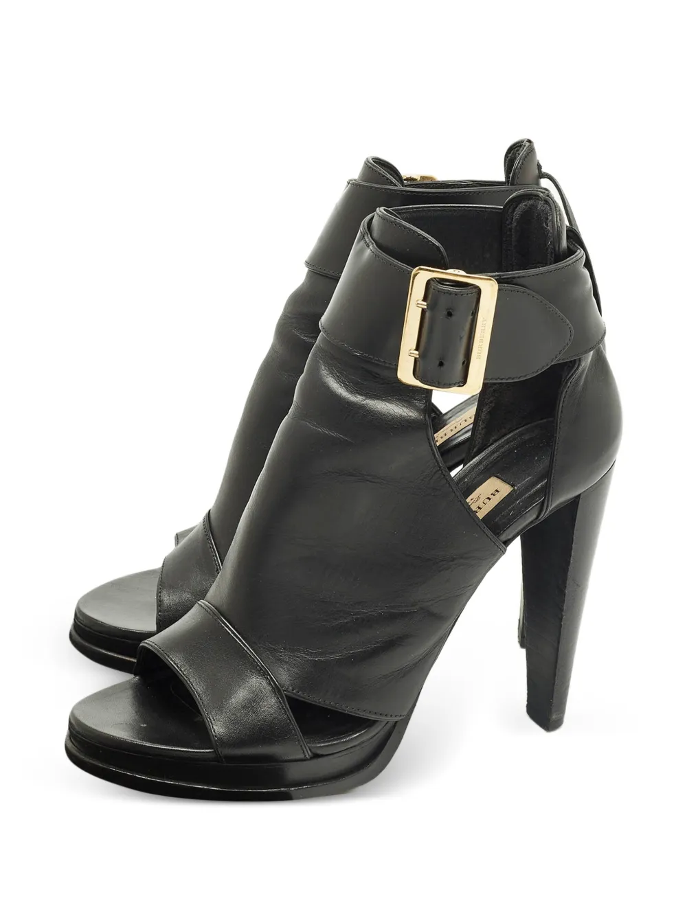 Burberry Pre-Owned leather cut-out ankle boots - Nero