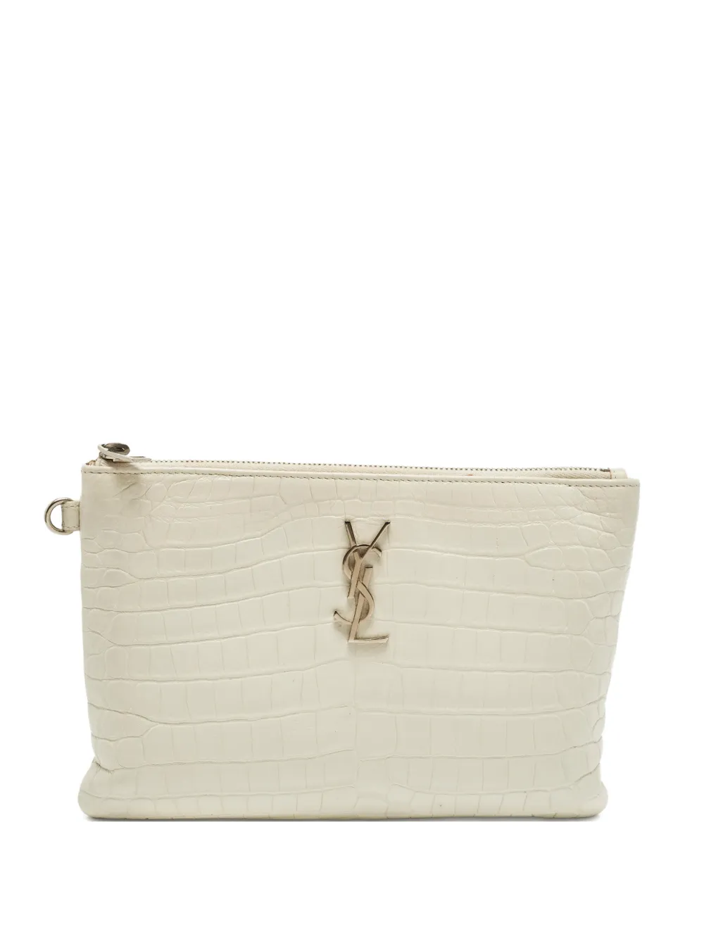 Saint Laurent Pre-Owned 2018 croc-embossed monogram clutch - Toni neutri