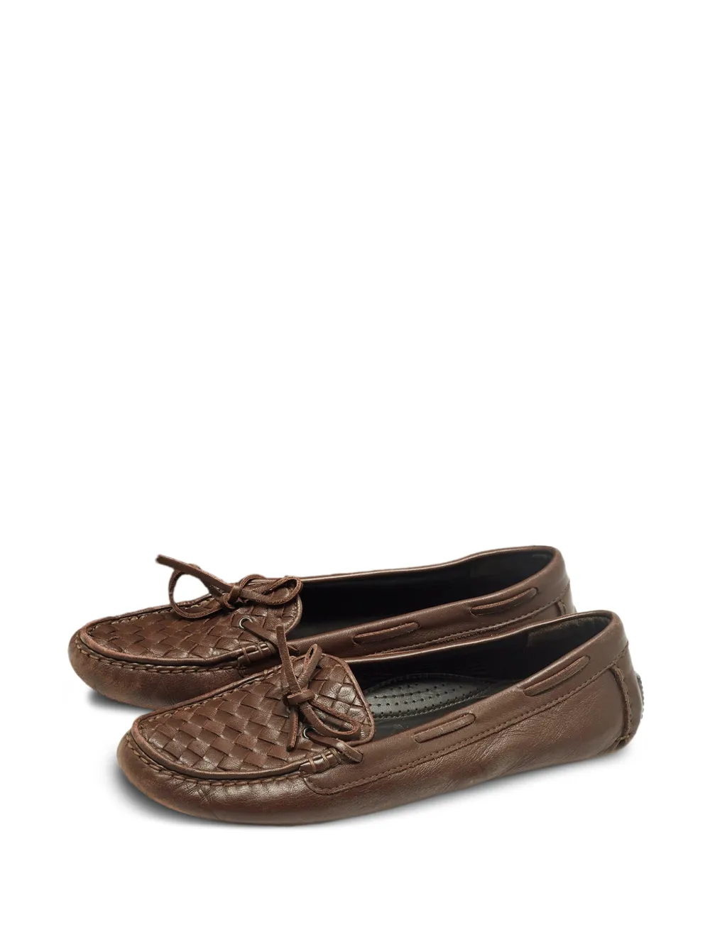 Bottega Veneta Pre-Owned woven tie loafers - Marrone