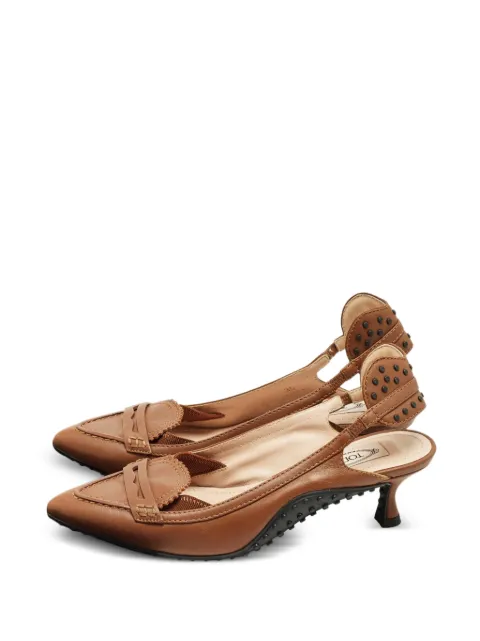 Tod's Vintage kitten-heel leather pumps