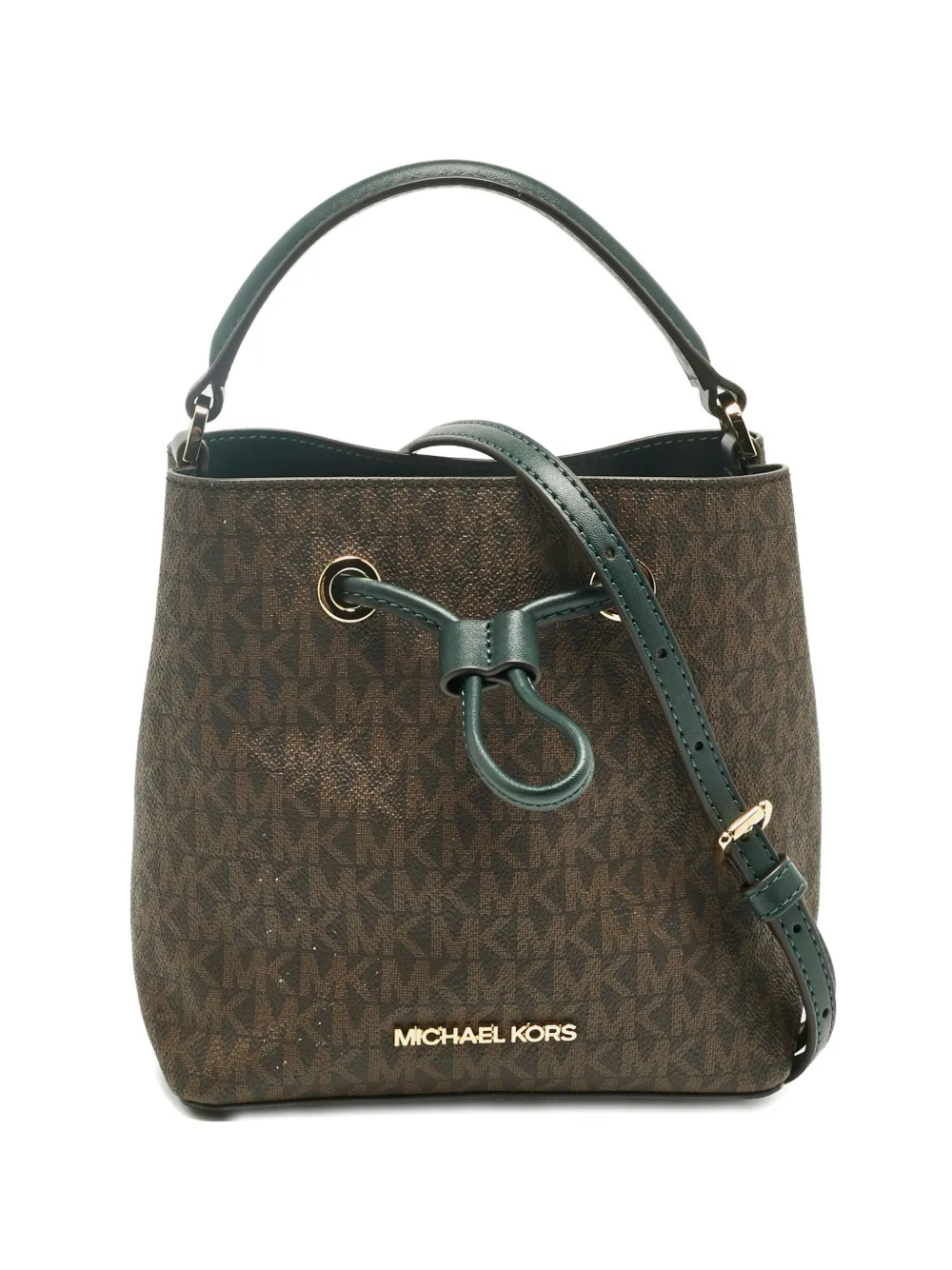 Michael Kors logo-pattern bucket bag - Marrone