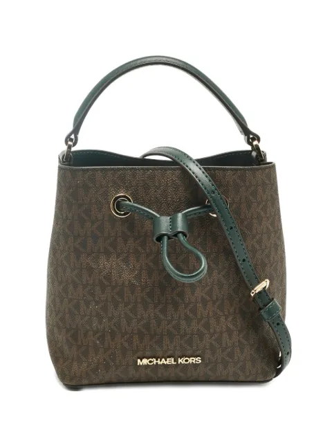 Michael Kors logo-pattern bucket bag