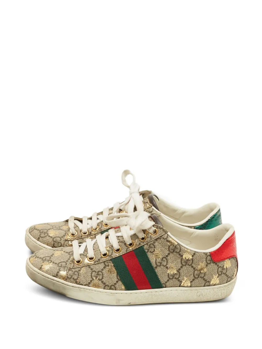 Gucci Pre-Owned signature Web detailing sneakers - Toni neutri