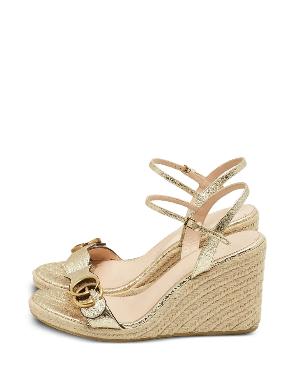 Gucci Pre-Owned leather espadrille sandals - Oro