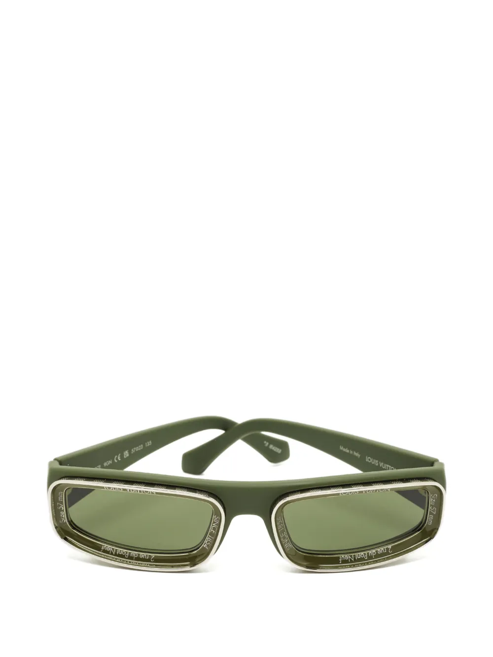 Louis Vuitton Pre-Owned Super Vision rectangular-frame sunglasses - Verde
