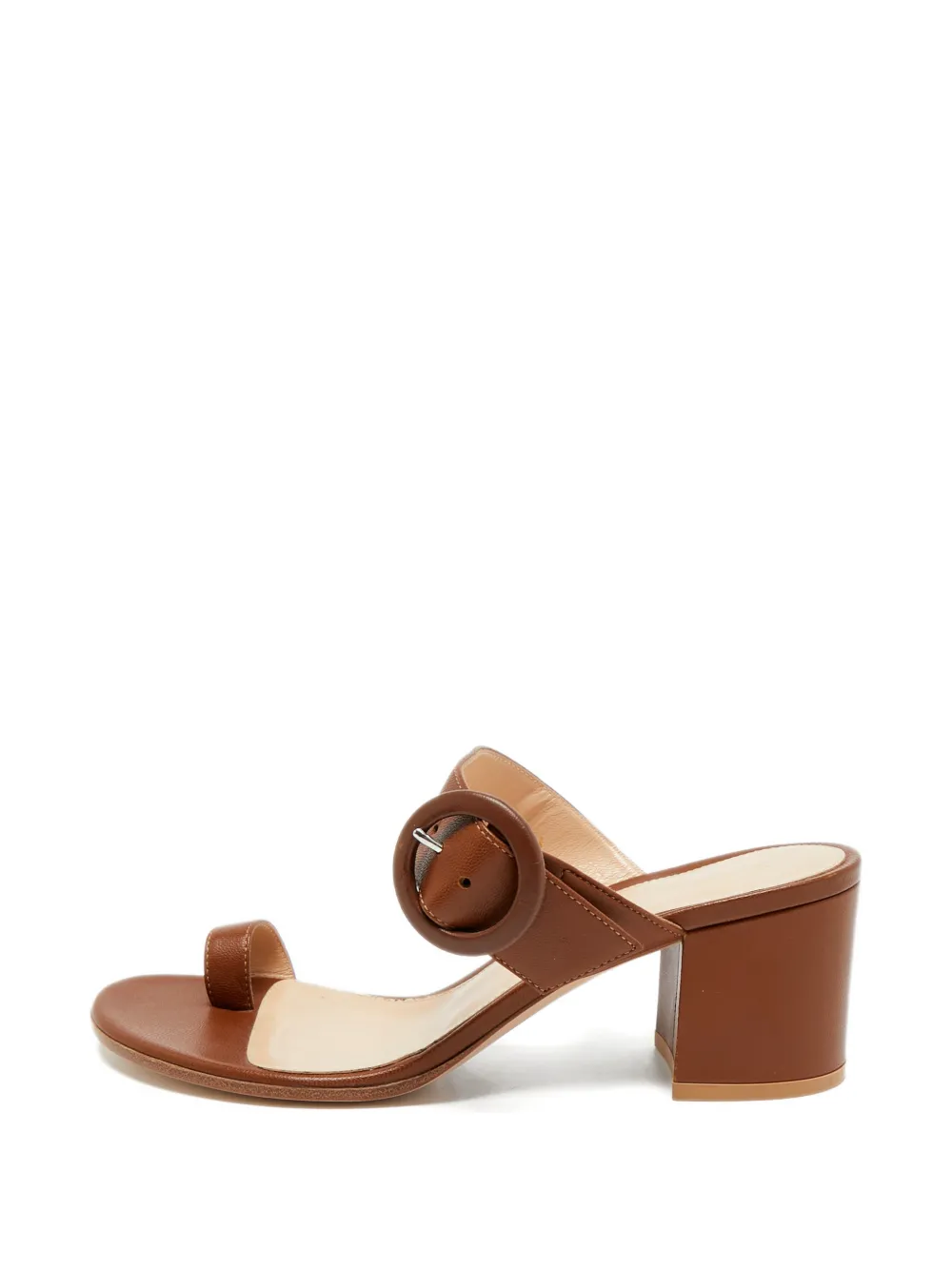 Gianvito Rossi leather block-heel sandals - Marrone