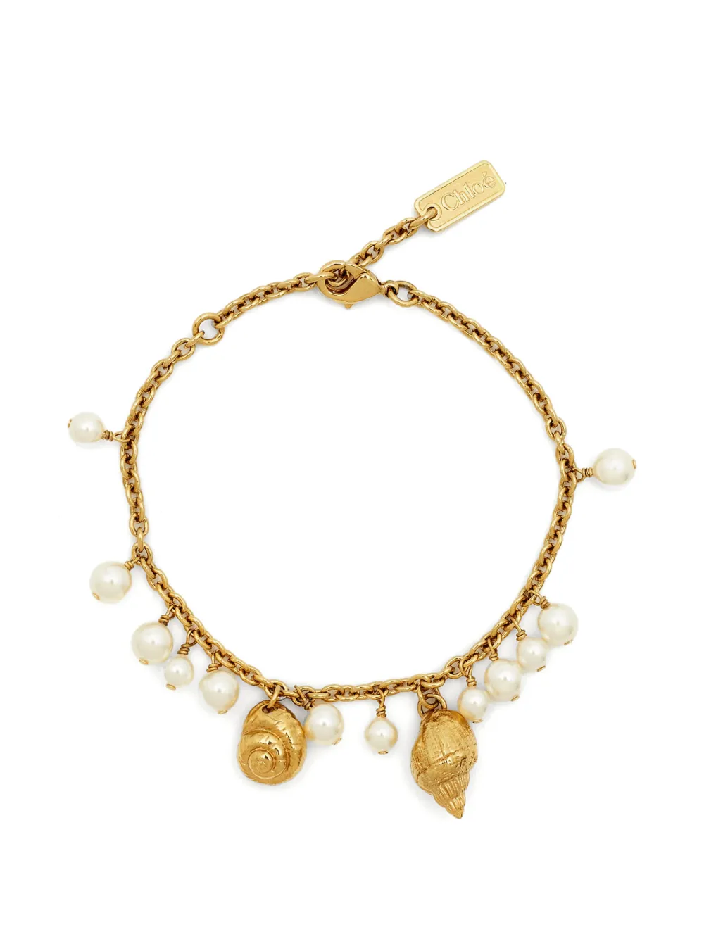 Chloé Pre-Owned shells-detail bracelet - Oro
