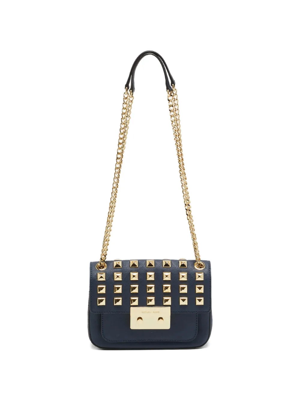 Michael Kors Sloan stud-embellished leather shoulder bag - Blu