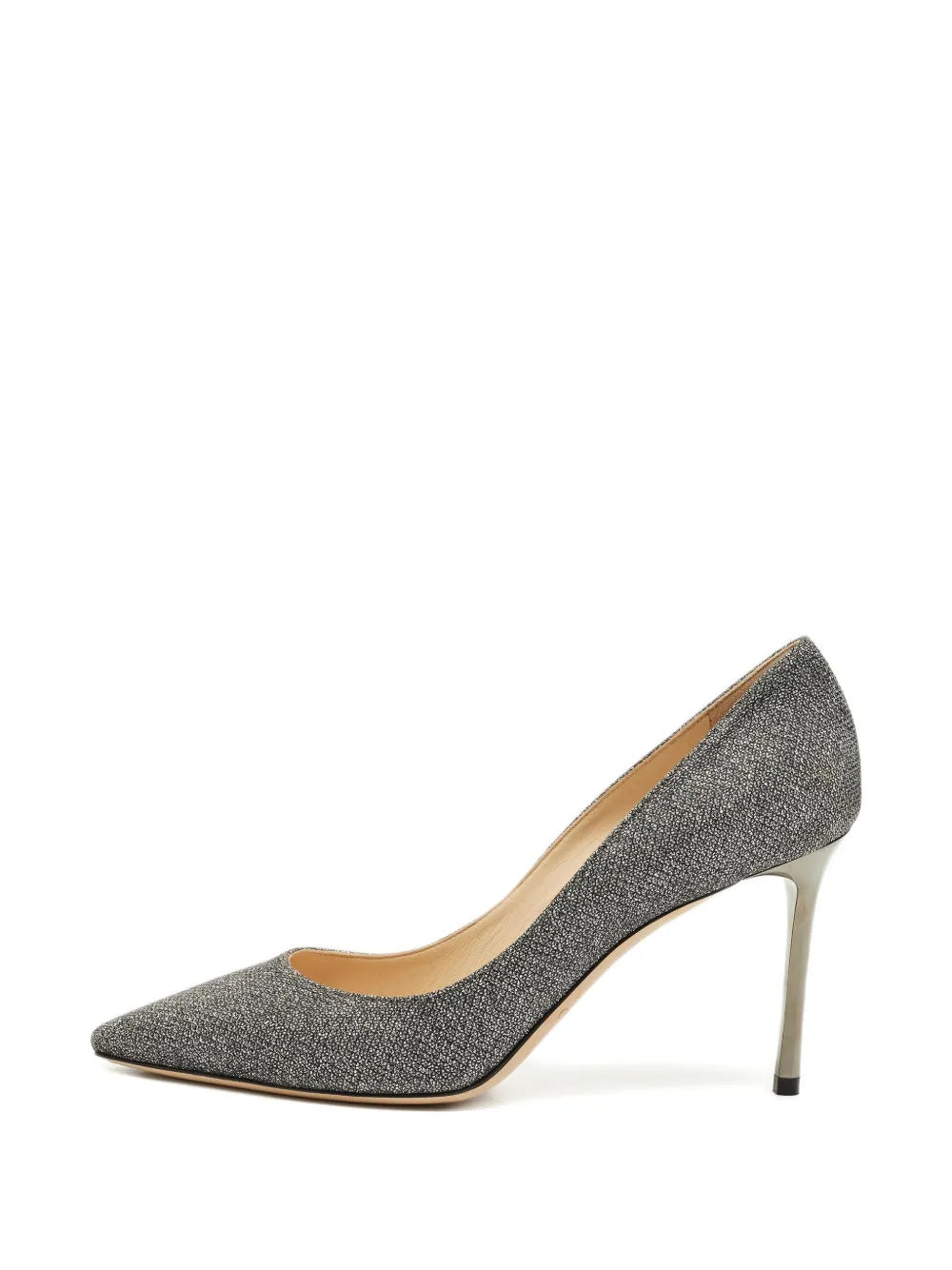 Jimmy Choo Pre-Owned coarse glitter pointed pumps - Grigio