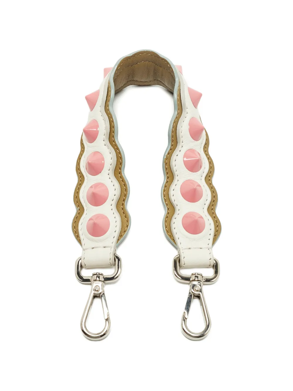 Fendi Pre-Owned studded leather shoulder strap - Bianco