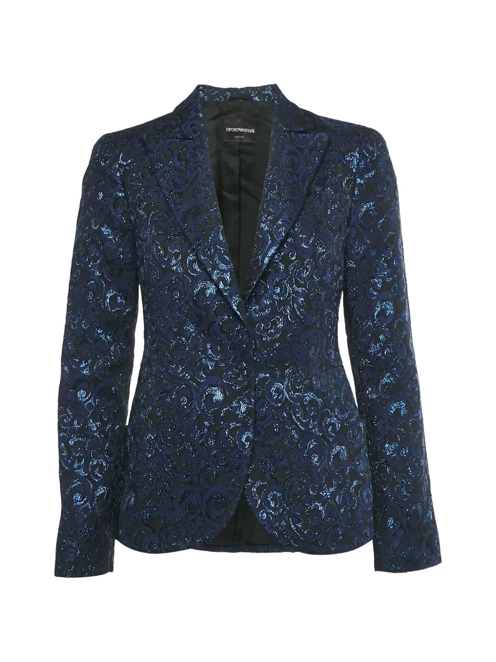 Emporio Armani Pre-Owned Jacquard-Blazer mit steigendem Revers - Blau