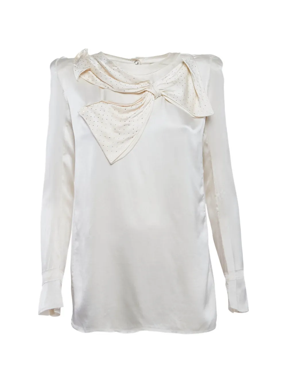 Balmain Pre-Owned bow-detail satin blouse - Toni neutri