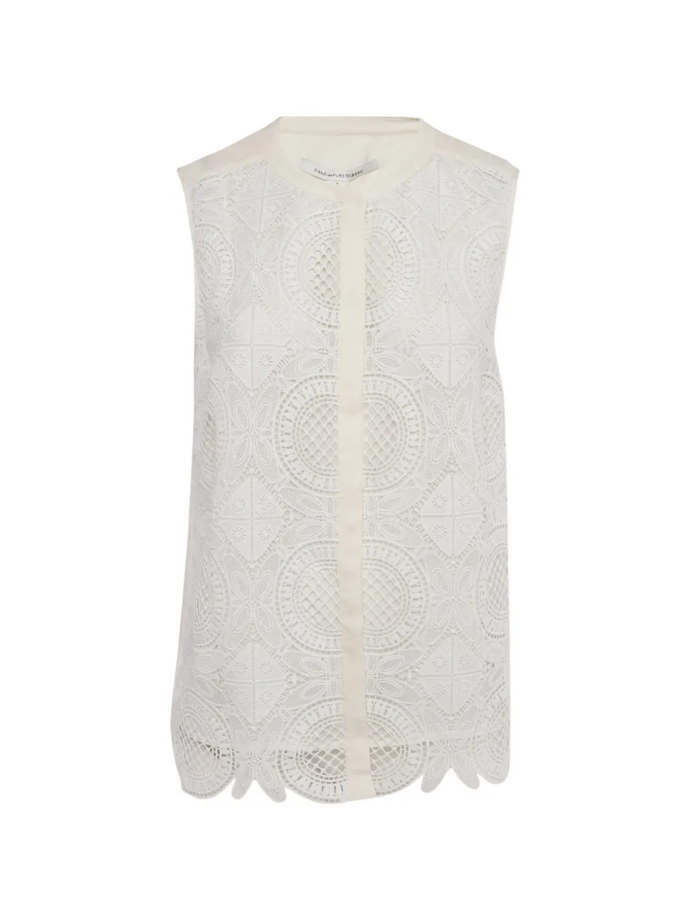 DVF Diane von Furstenberg lace sleeveless top - Bianco