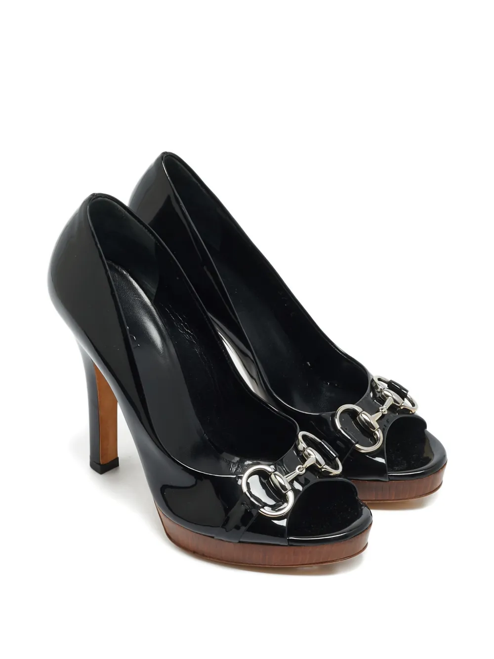 Gucci Pre-Owned open-toe leather pumps - Schwarz