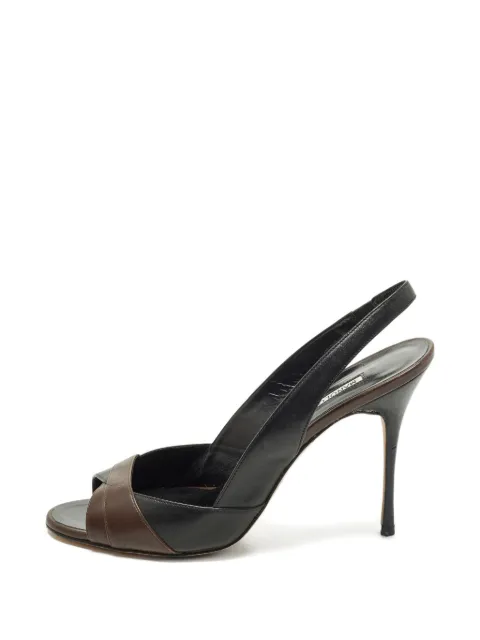 Manolo Blahnik leather slingback pumps