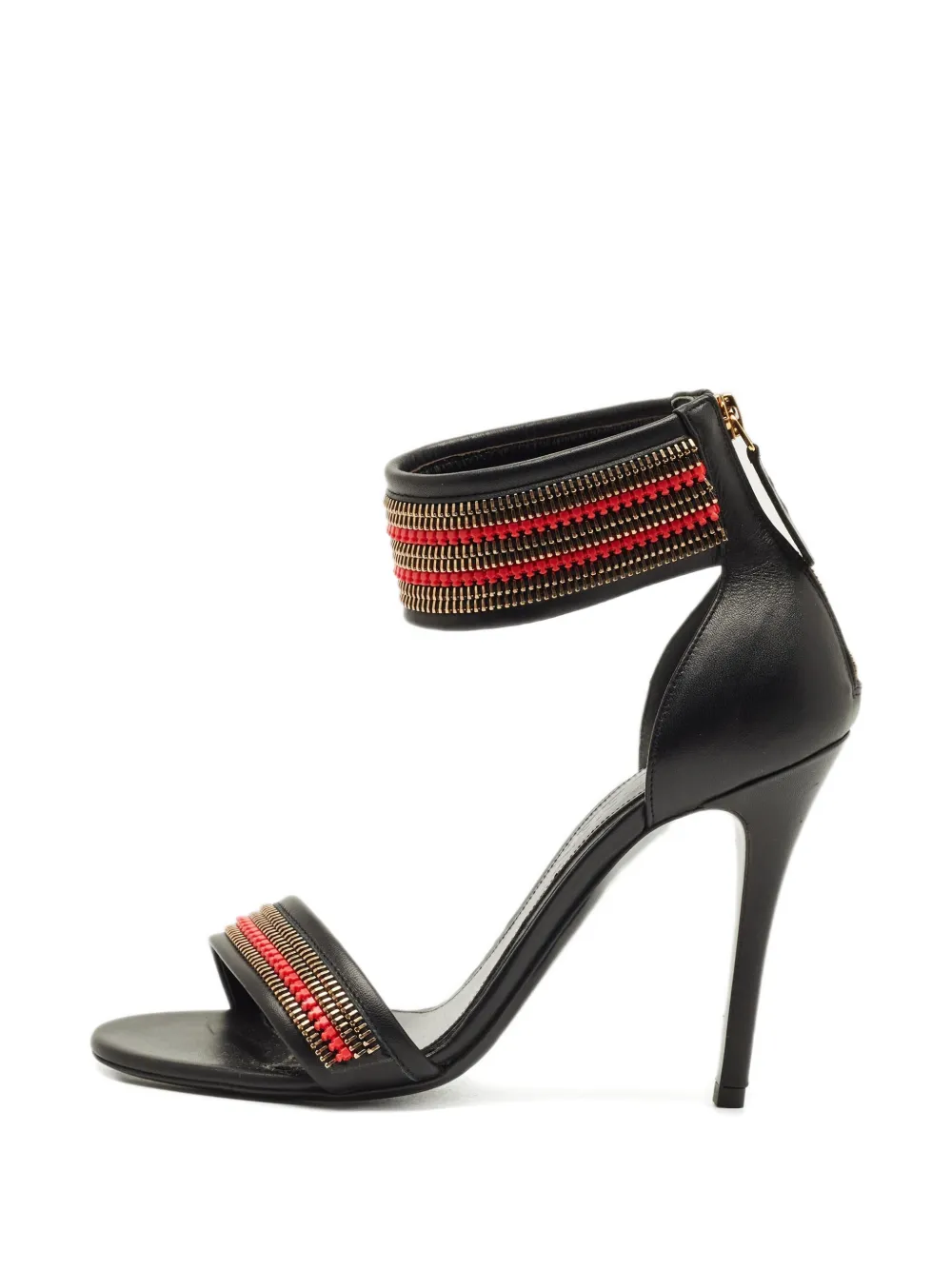 Alexander McQueen Pre-Owned Zipper leather sandals - Schwarz