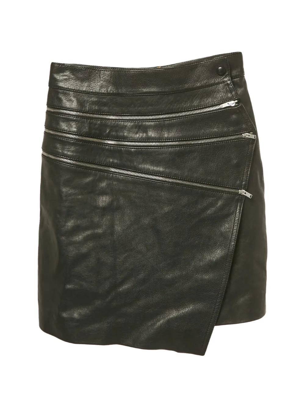 Saint Laurent Pre-Owned zip-fastening leather mini skirt - Nero