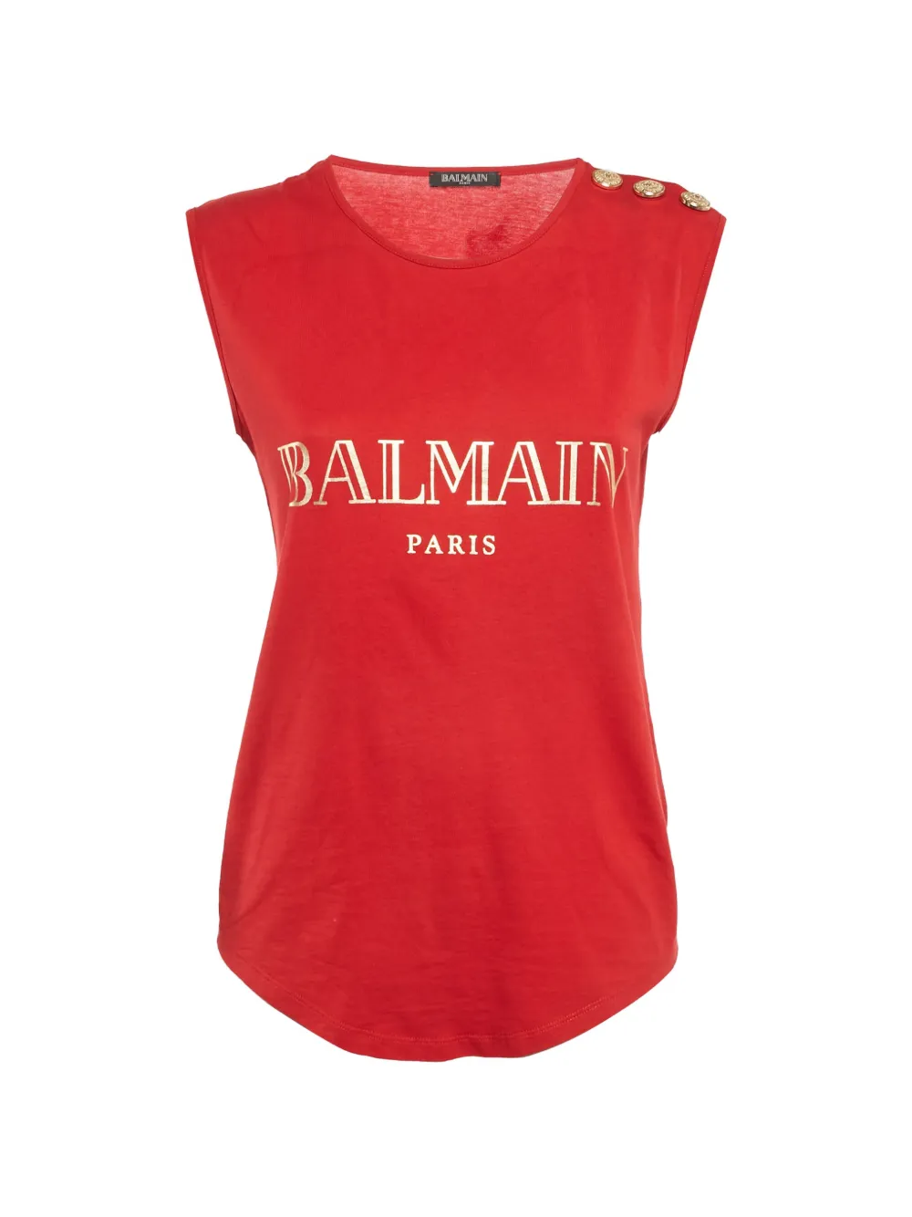 Balmain Pre-Owned cotton button top - Rosso