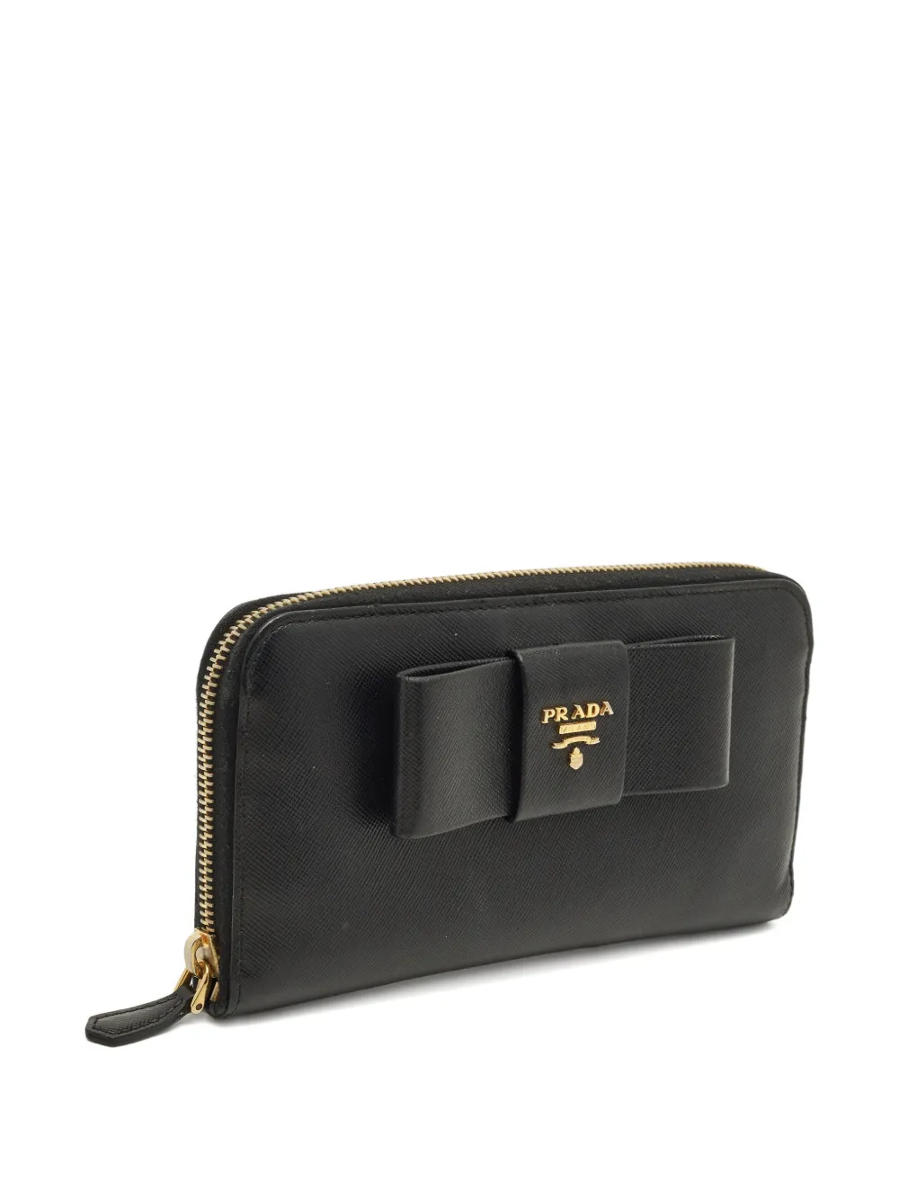 Prada Pre-Owned bow leather continental wallet - Nero