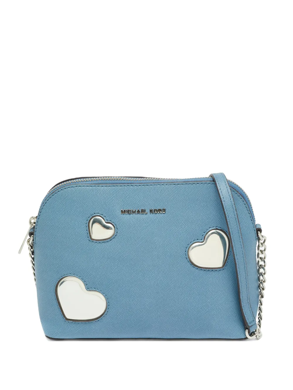 Michael Michael Kors Peek A Boo Dome heart-motif leather cross-body bag - Blu