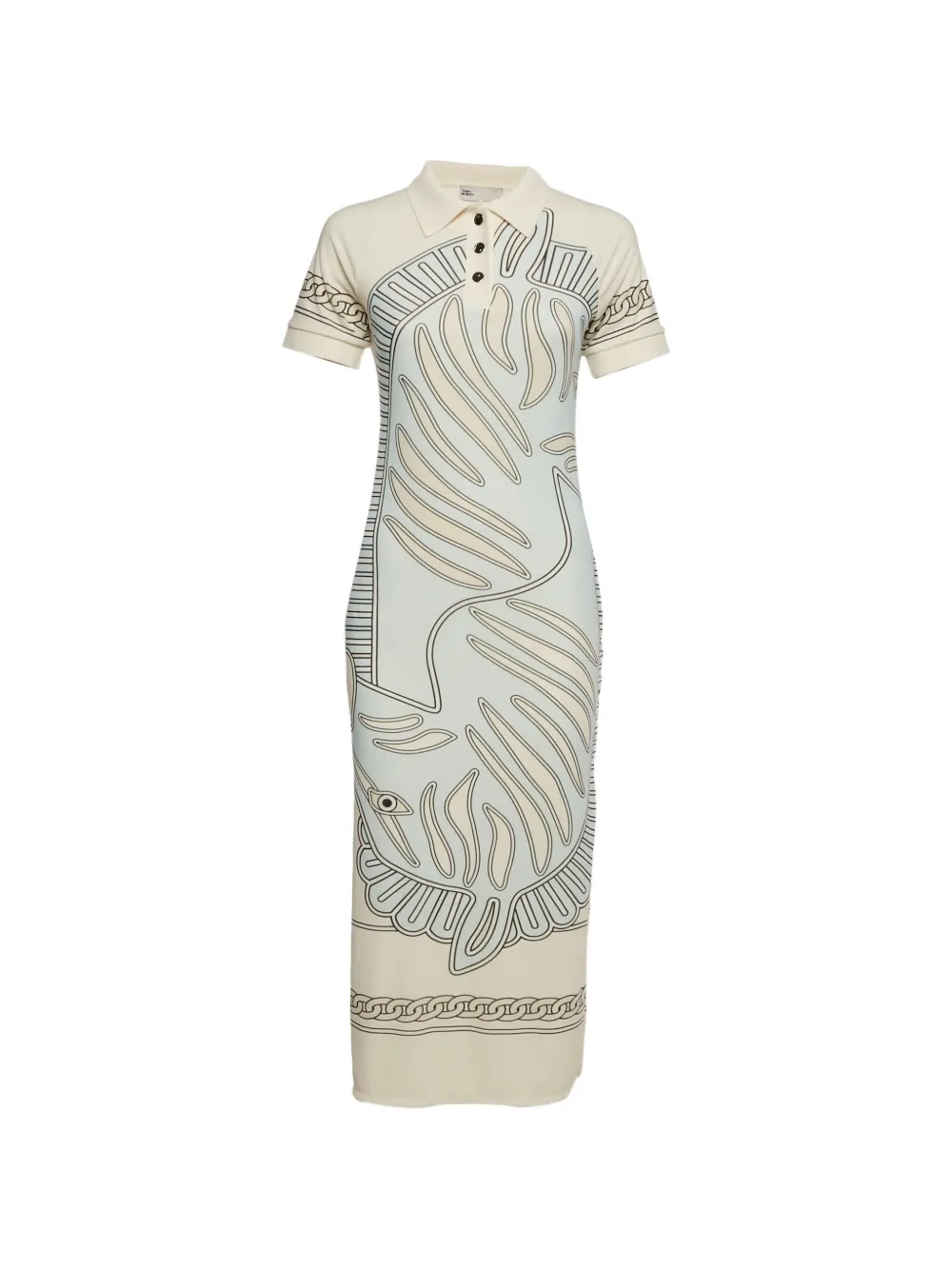 Tory Burch collared midi dress - Toni neutri