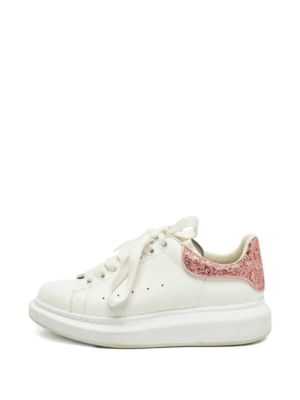 Alexander McQueen Pre-Owned Larry leather glitter sneakers - Weiß