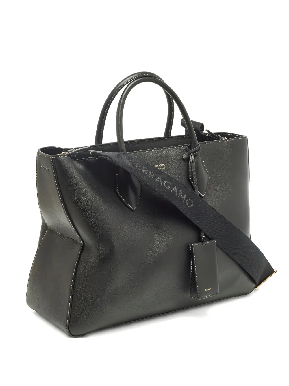 Ferragamo Pre-Owned large Star-shaped leather tote bag - Nero