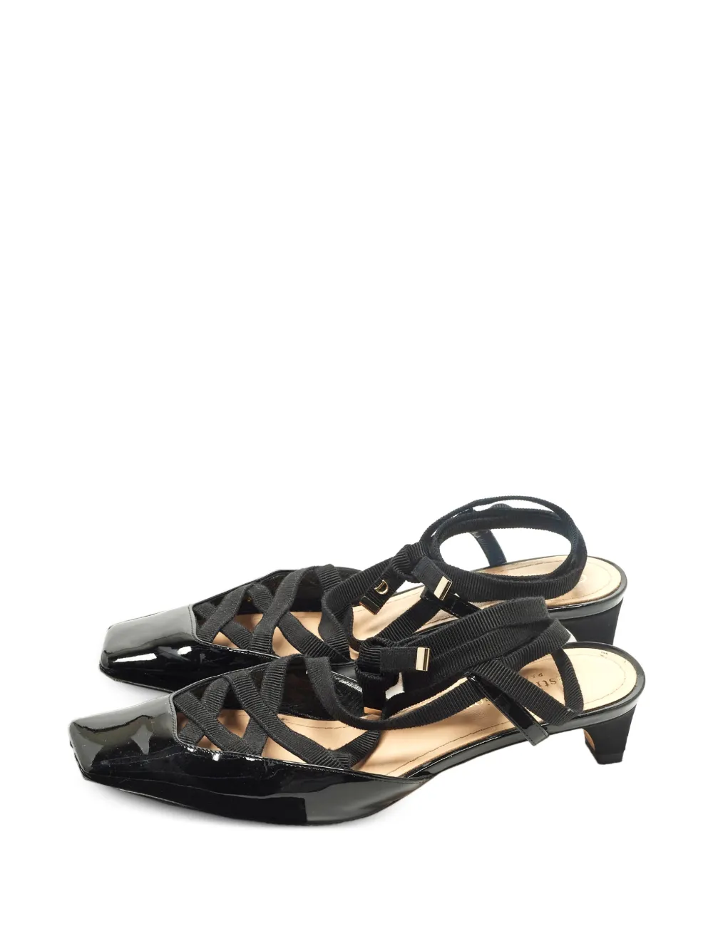 Christian Dior Pre-Owned D Envol ribbon leather pumps - Nero