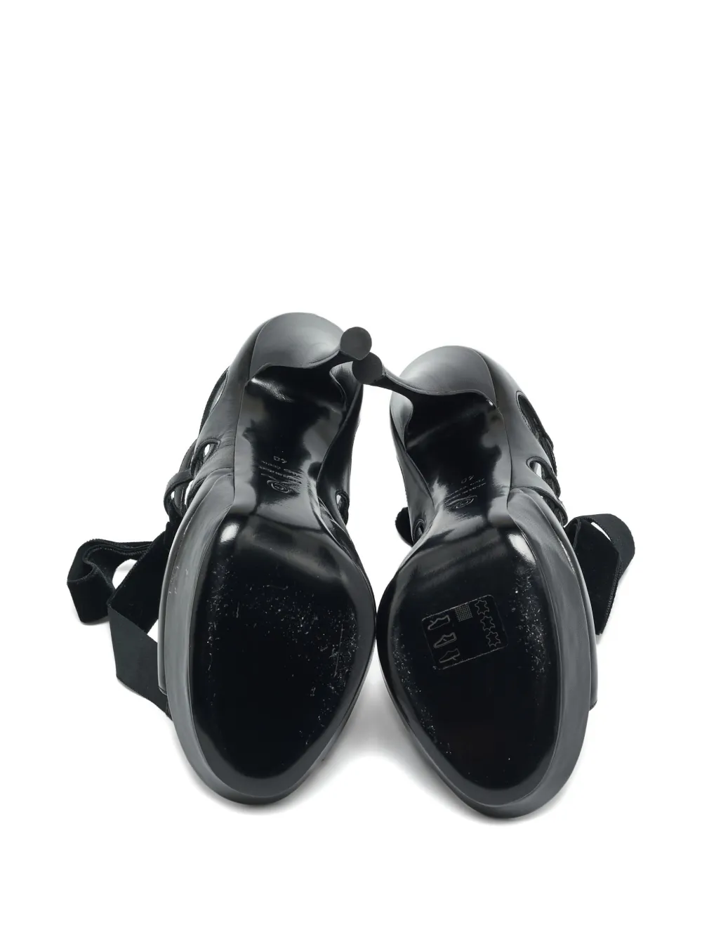 Alexander McQueen Pre-Owned Leather cut-out Sandals | Black | FARFETCH