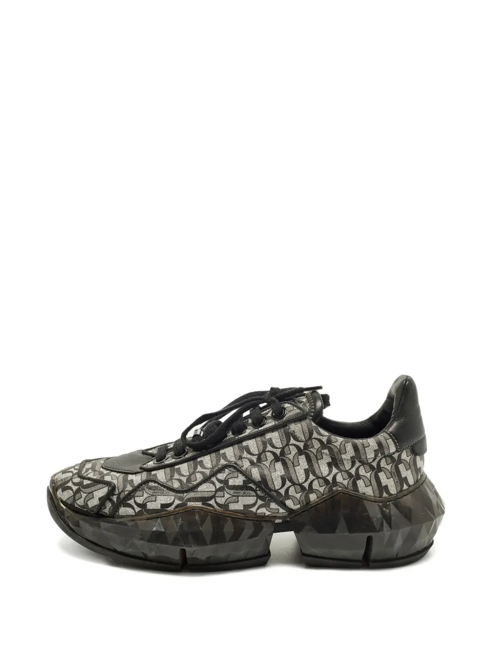 Jimmy Choo Pre-Owned lace-up fastening sneakers - Grigio