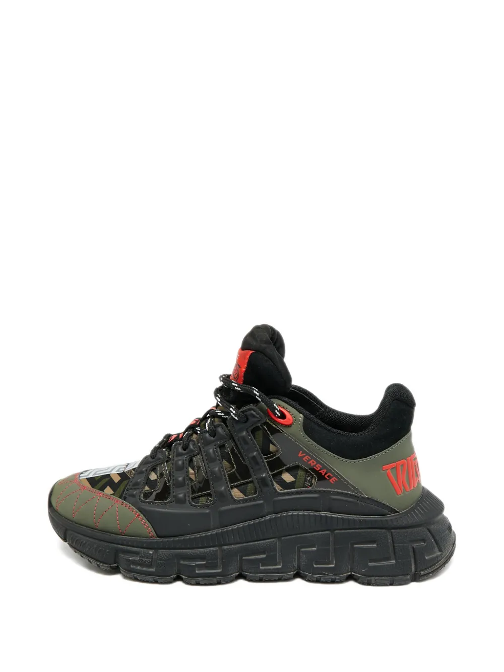 Versace Pre-Owned Trigreca leather sneakers - Schwarz