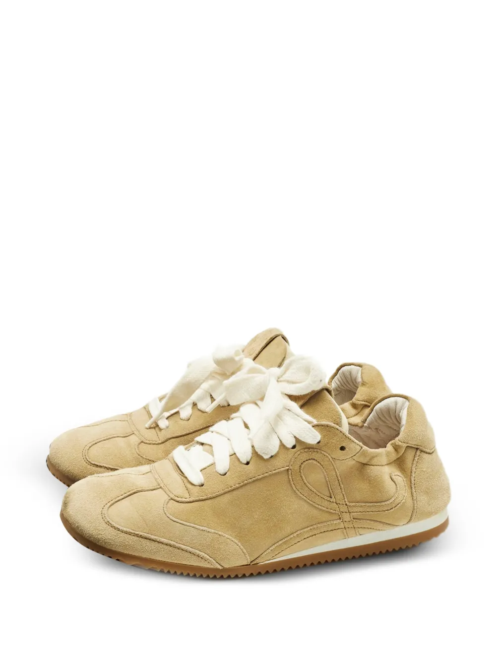 Loewe Pre-Owned paneled suede sneakers - Nude