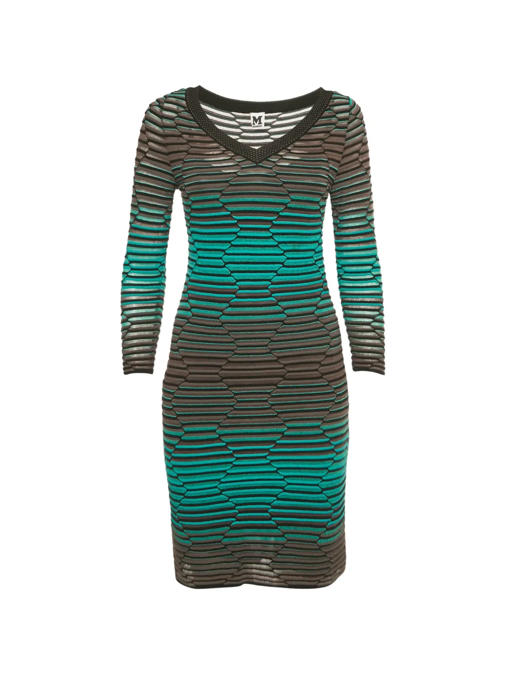 Missoni Pre-Owned knitted V-neck mini dress - Blu