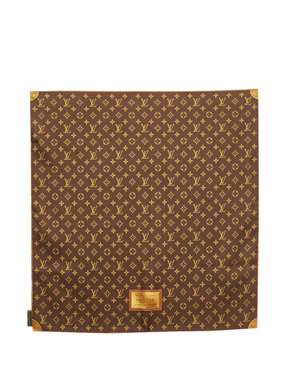 Louis Vuitton Pre-Owned monogram silk square scarf - Marrone