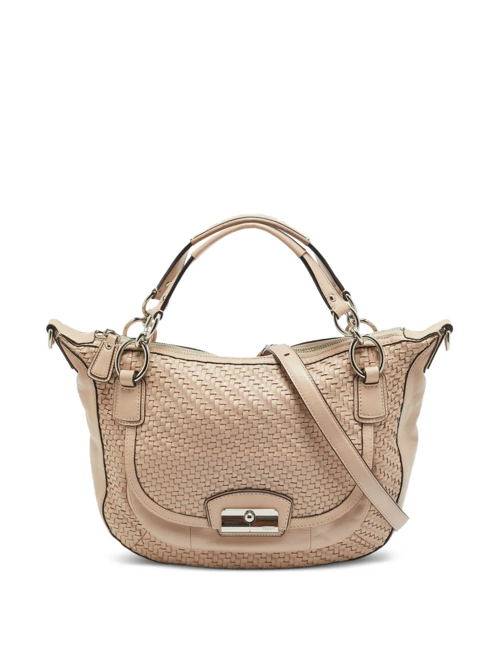 Coach Kristin woven leather satchel bag - Rosa