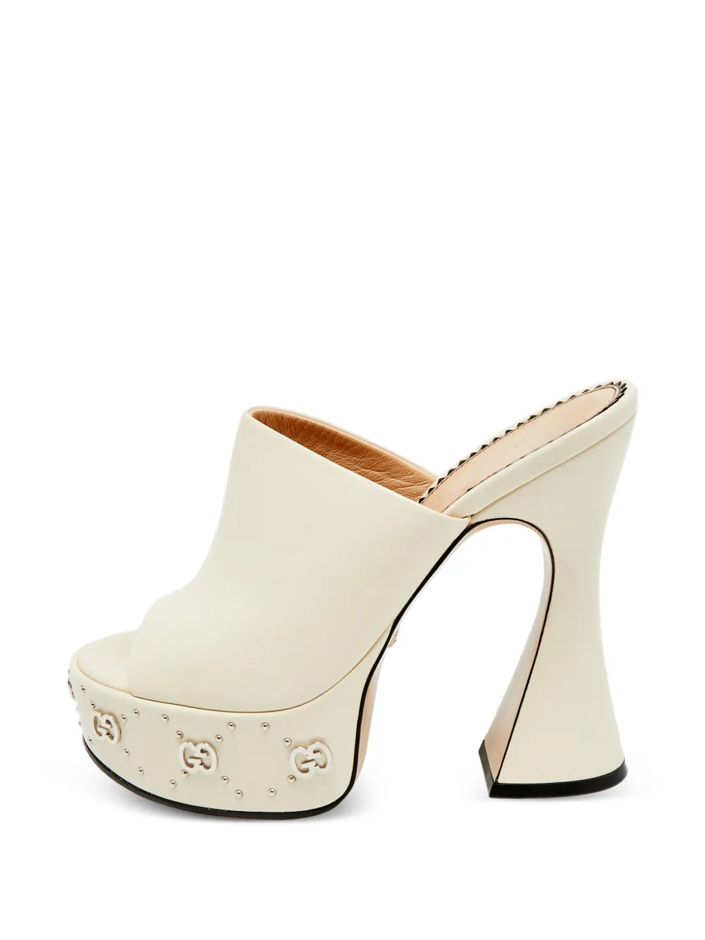 Gucci Pre-Owned GG cream platform leather sandals - Toni neutri