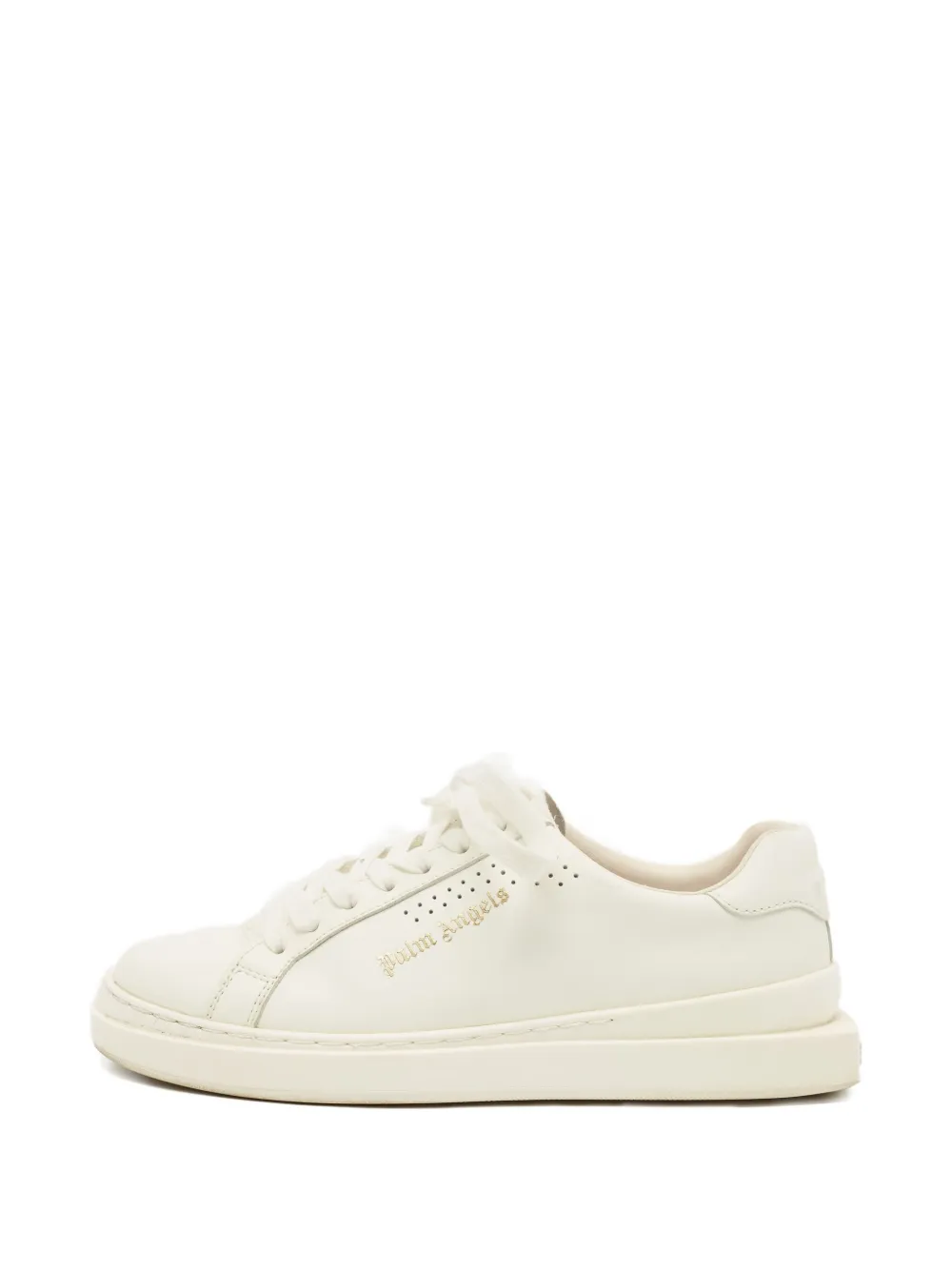 Palm Angels logo-detail leather sneakers - Bianco