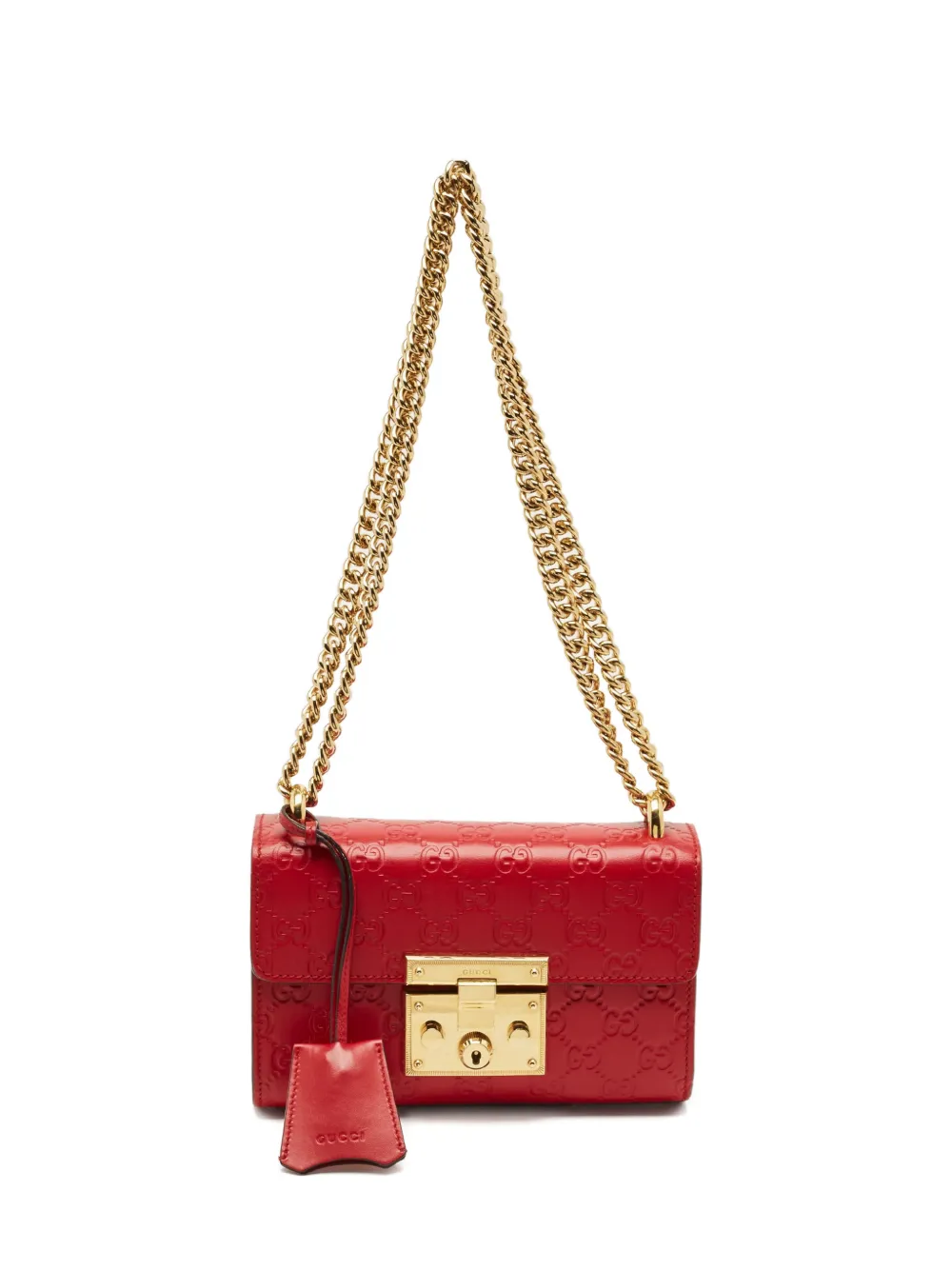 Gucci Pre-Owned Padlock embossed leather shoulder bag - Rosso