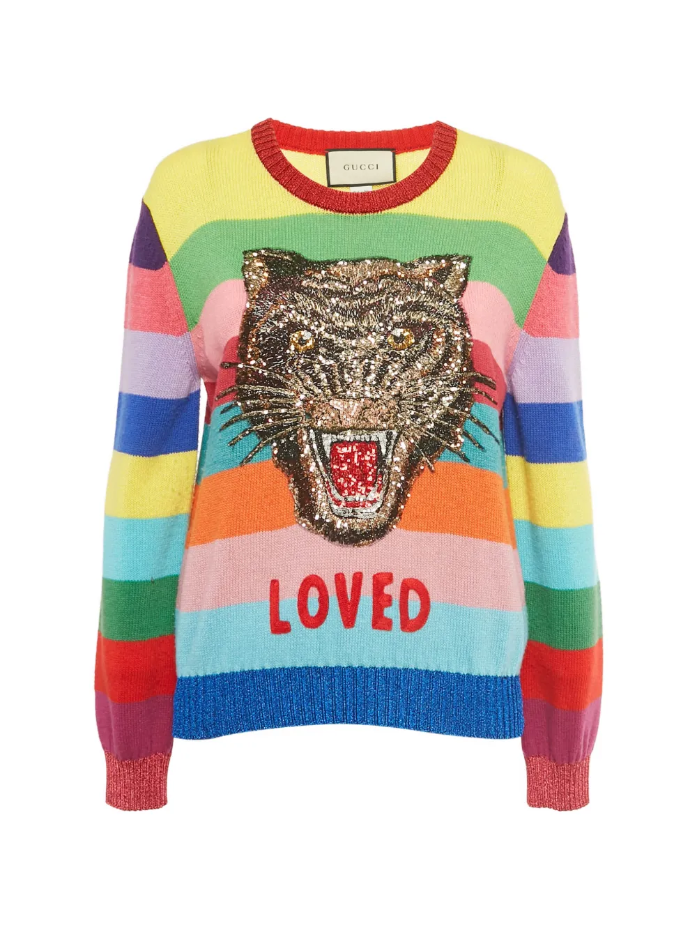 Gucci Pre-Owned sequin stripes wool sweater - Giallo