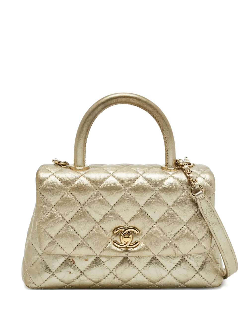 CHANEL Pre-Owned 2020 mini quilted tote bag - Oro