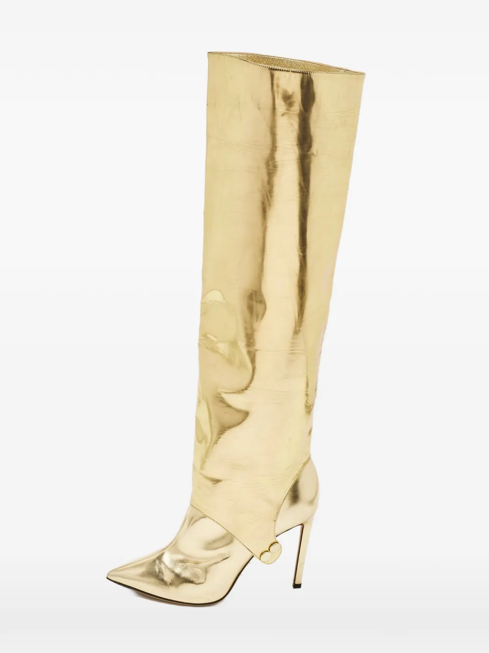 Jimmy Choo Pre-Owned Hurley mirrored-effect leather boots - Oro