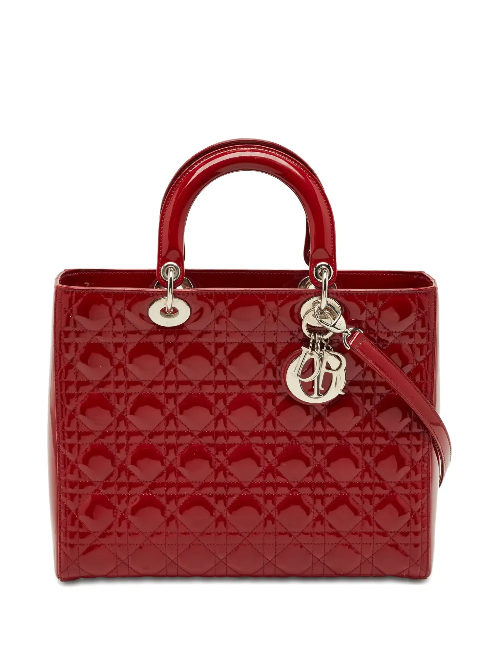 Christian Dior Pre-Owned large Lady Dior leather tote bag - Rot